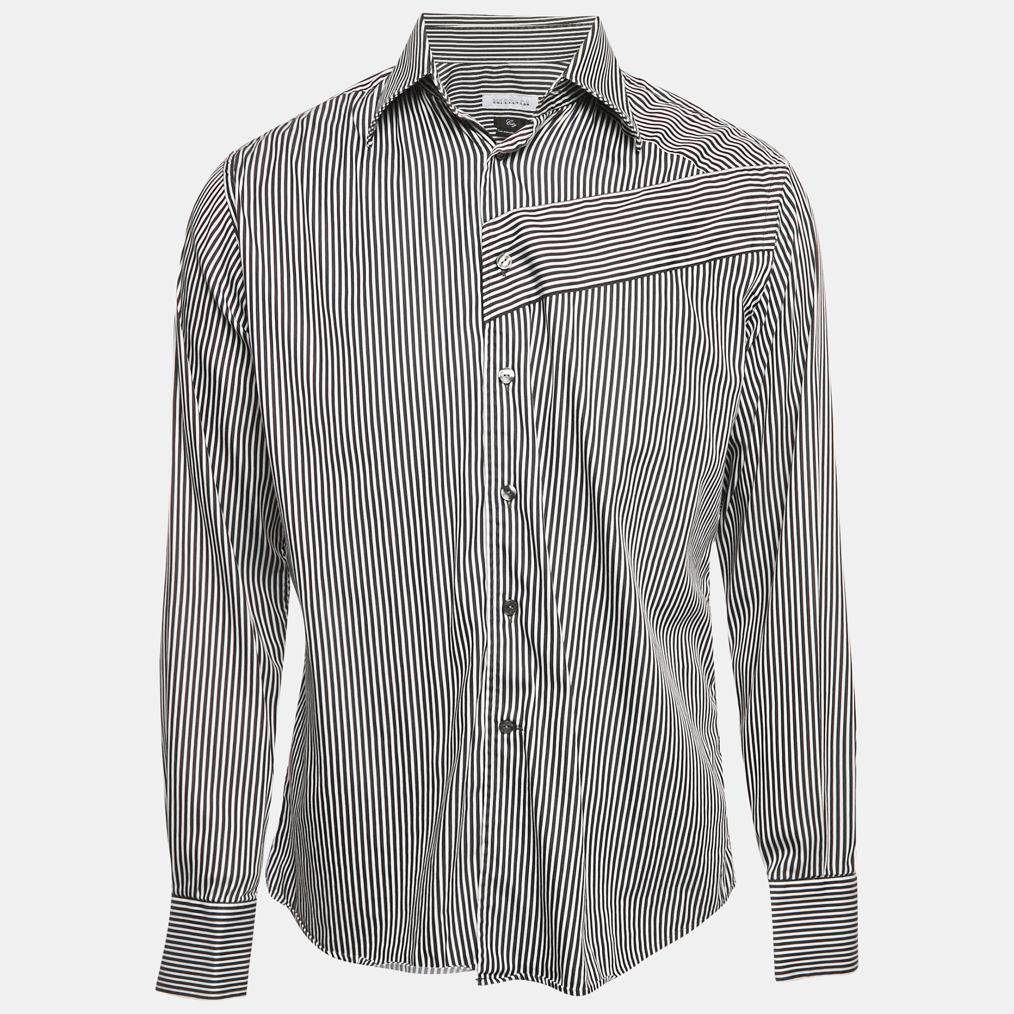 

Versace Collection Black Striped Cotton City Shirt L