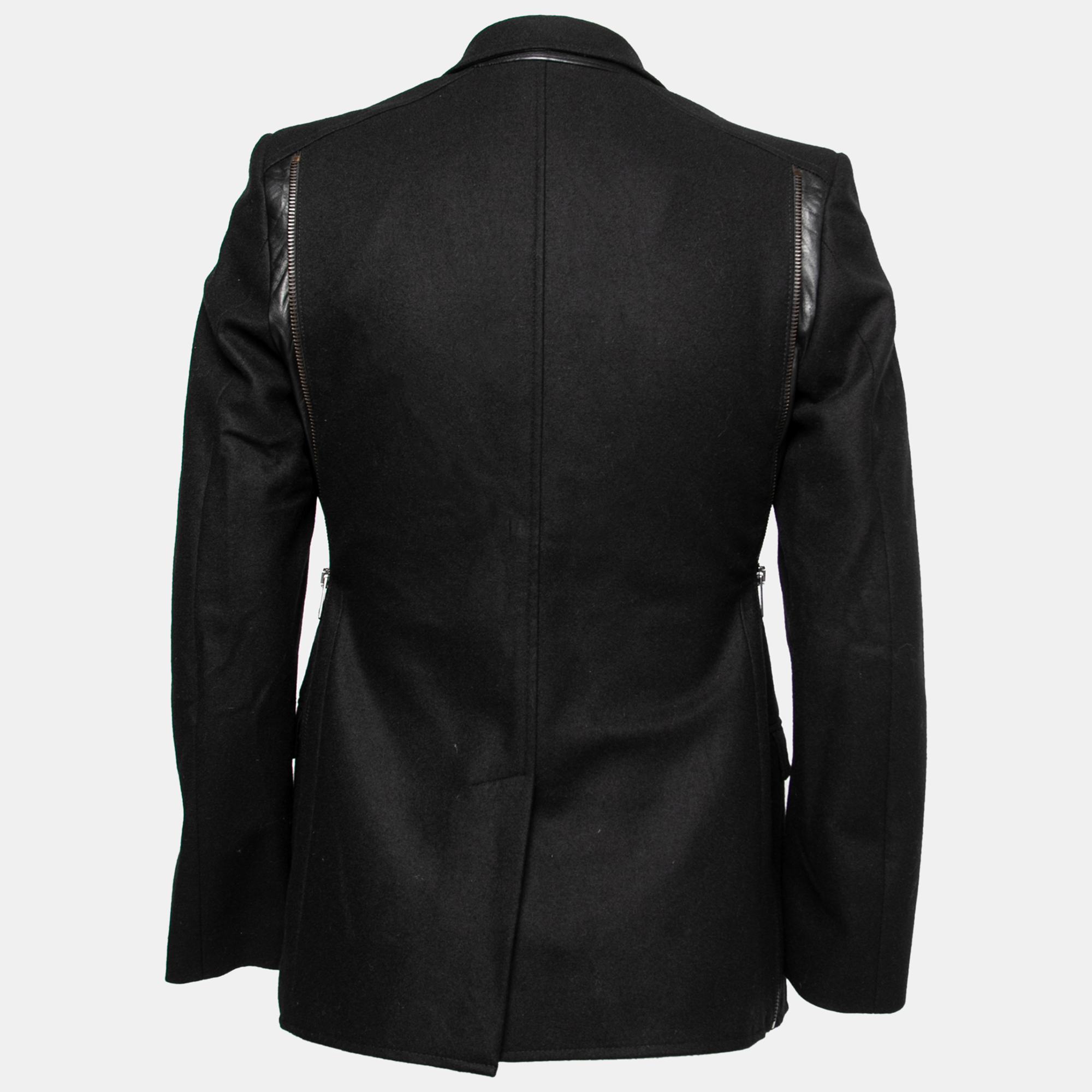 

Versace Collection Black Wool Zip Detailed Long Sleeve Blazer