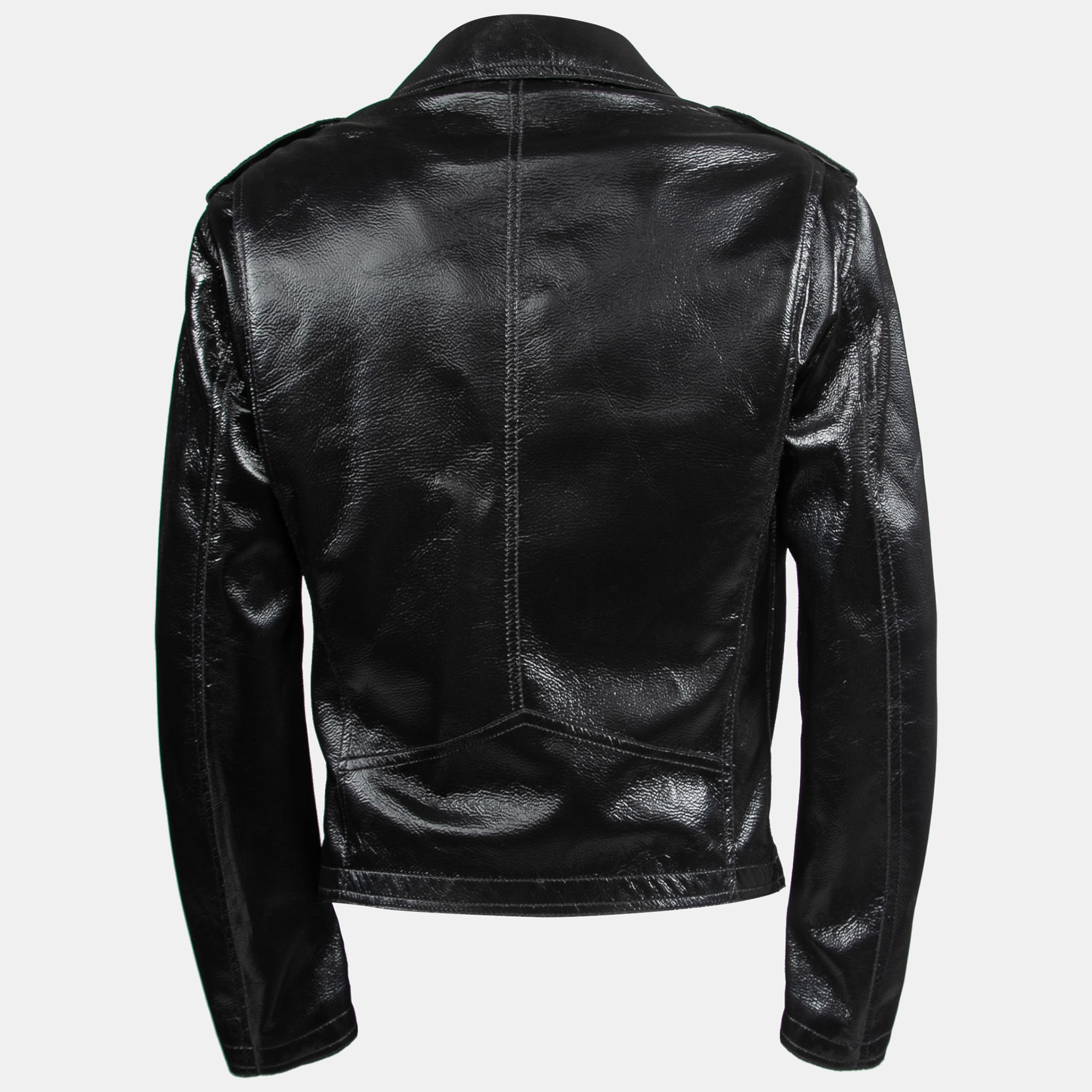 

Versace Collection Black Faux Leather Biker Jacket