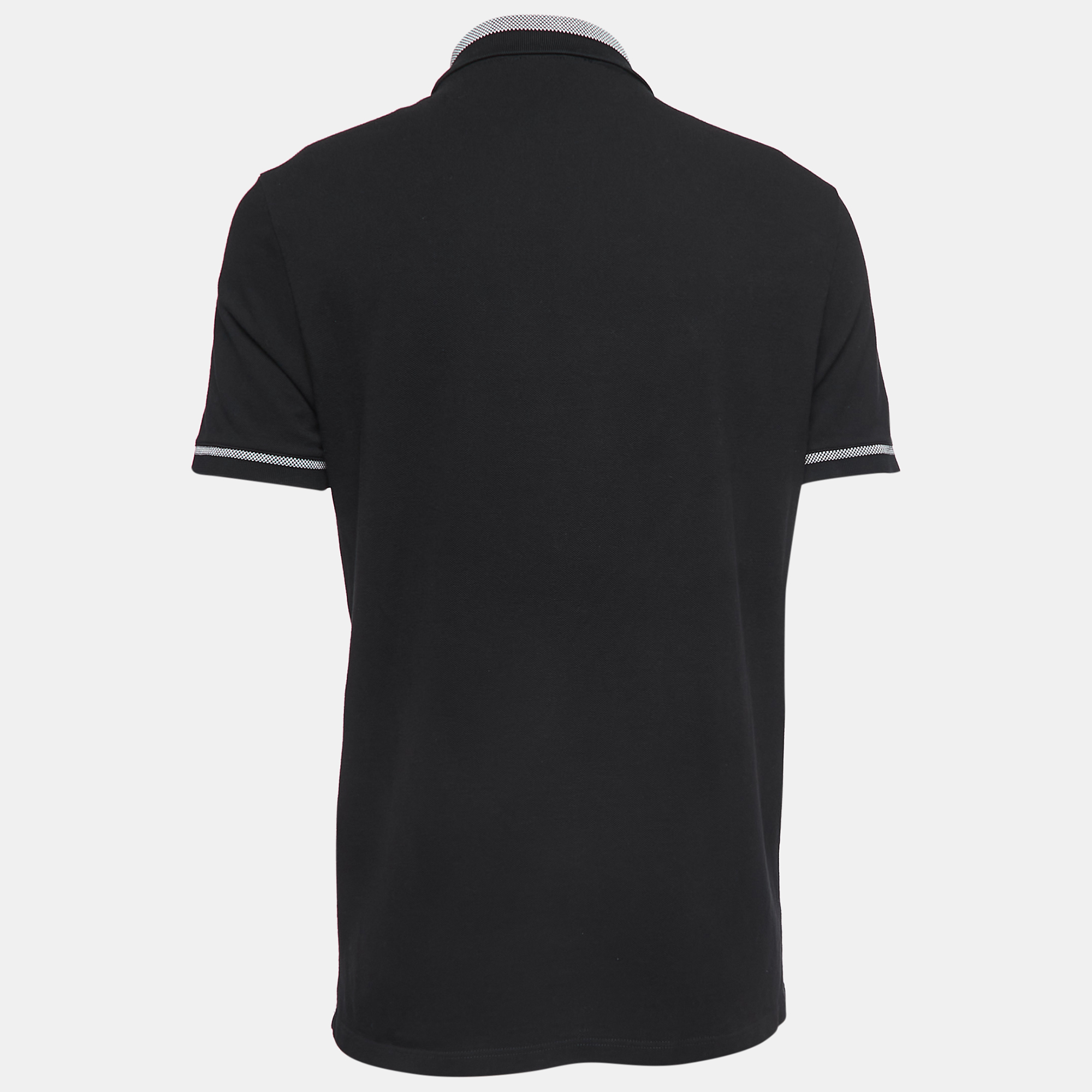 

Versace Collection Black Logo Embroidered Cotton Pique Polo T-Shirt