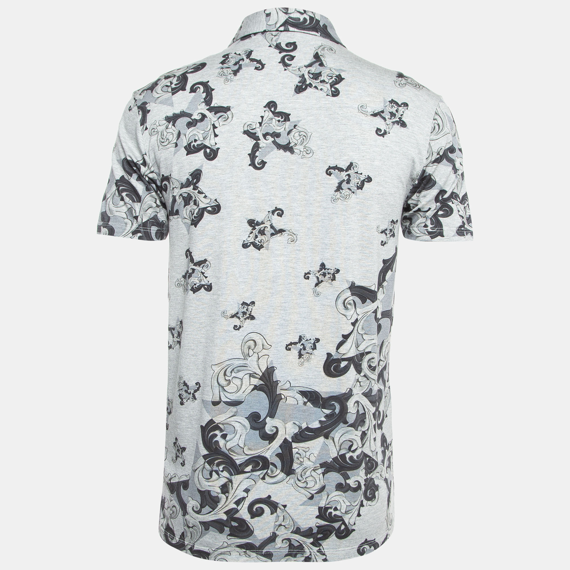 

Versace Collection Grey Printed Jersey Polo T-Shirt