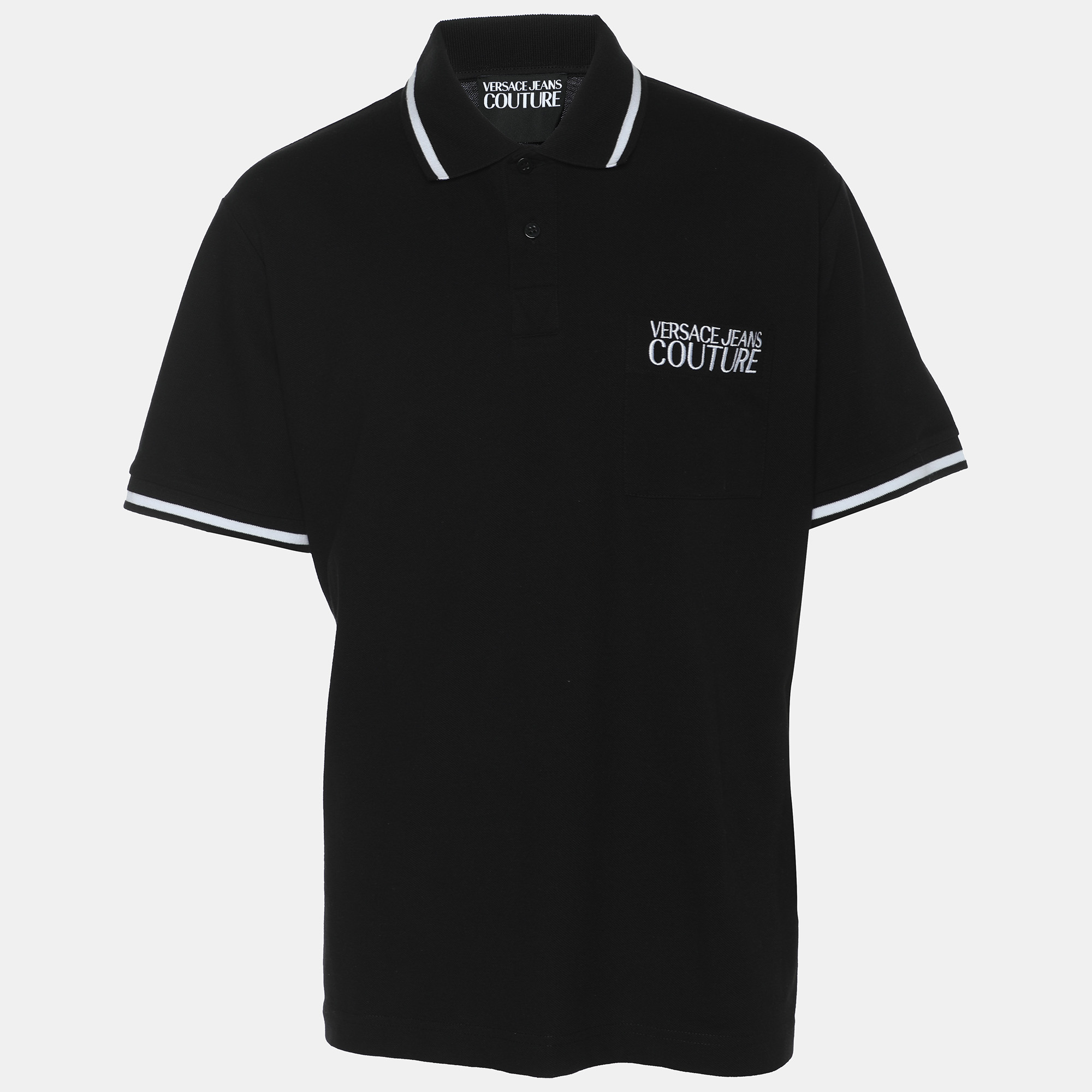 

Versace Jeans Couture Black Jersey Front Pocket Polo T-Shirt XXL