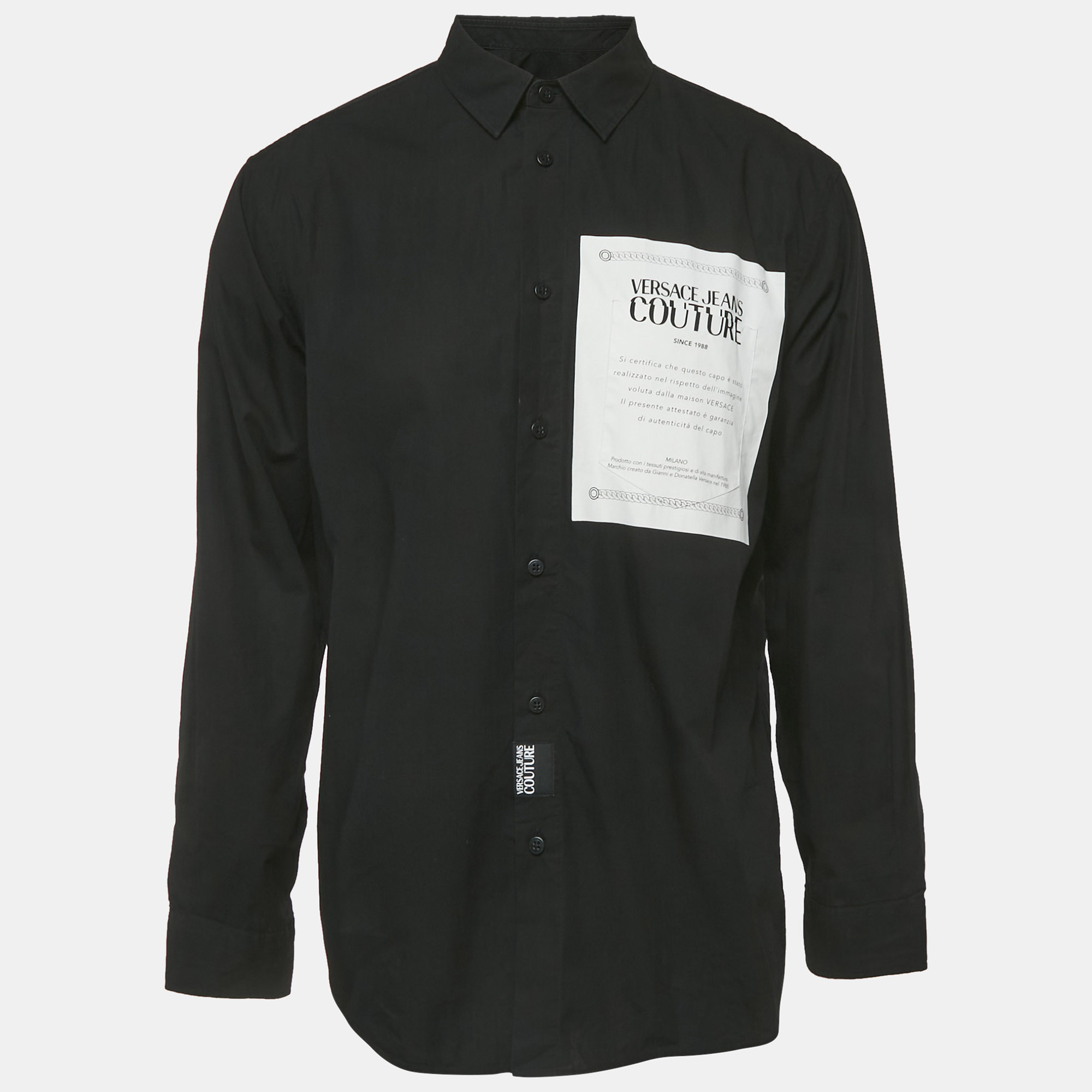 

Versace Jeans Couture Black Printed Cotton Shirt XL