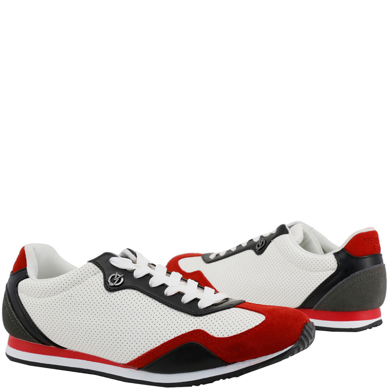 

Versace Jeans Tricolor Fabric and Suede Lace Up Sneakers Size, Multicolor