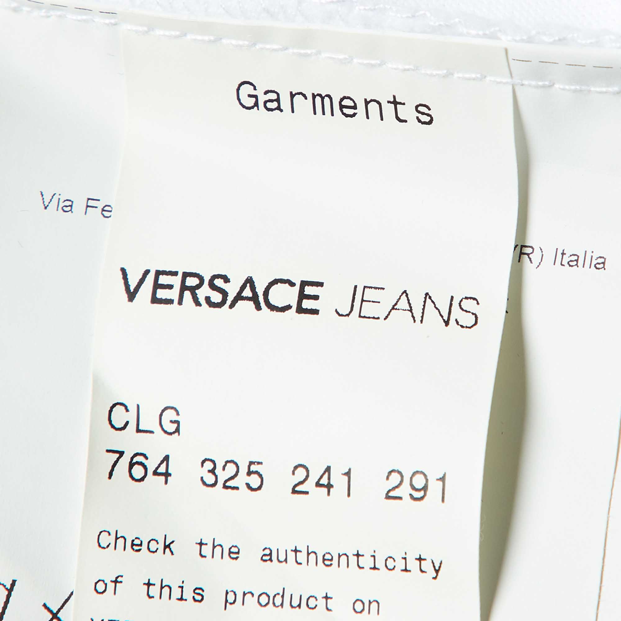 Versace Jeans White Logo Rubber Print Cotton T-Shirt XXXL 