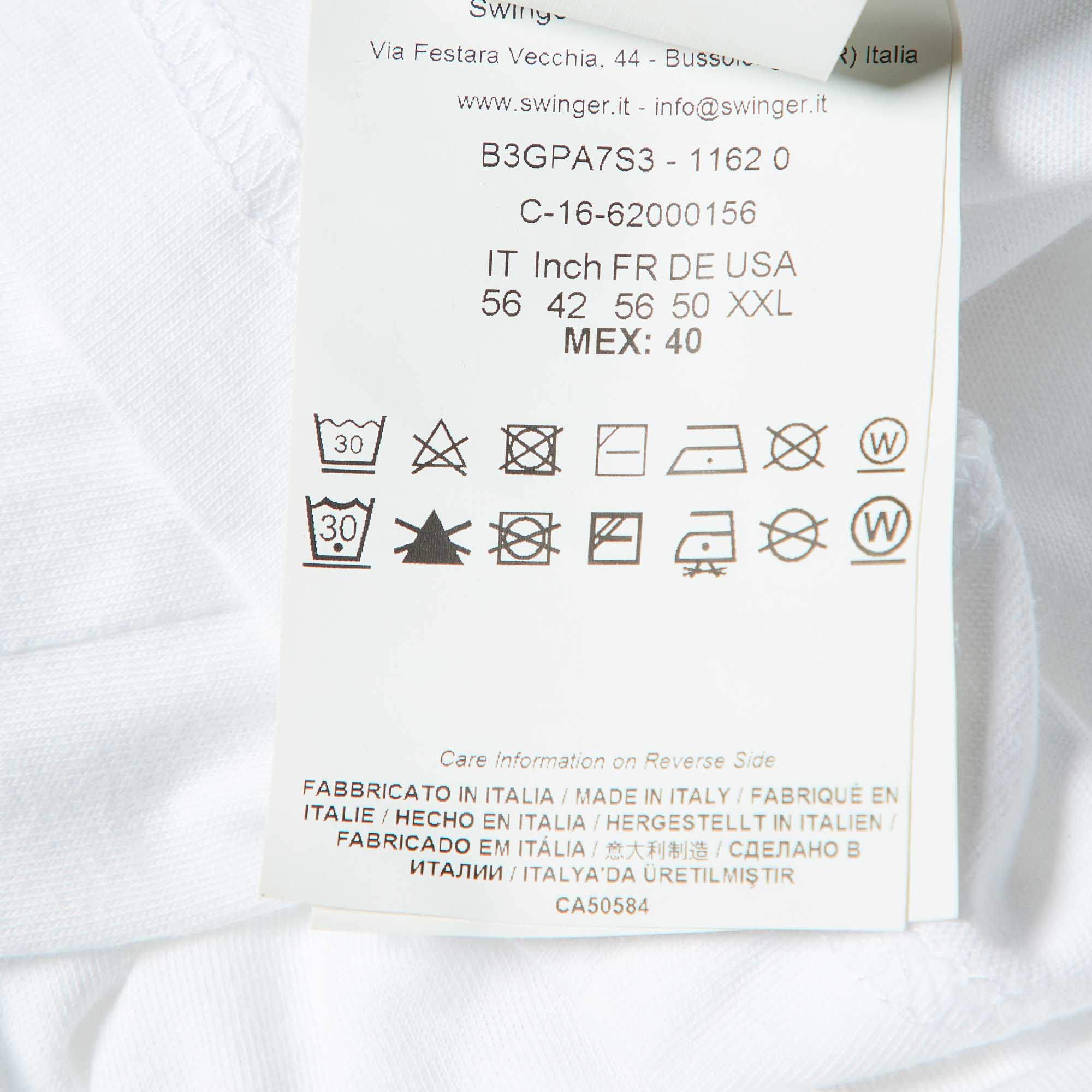 Versace Jeans White Logo Rubber Print Cotton T-Shirt XXXL 