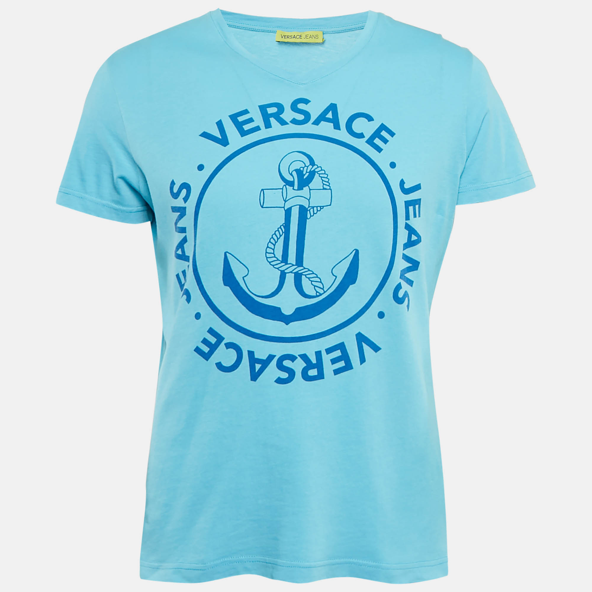 

Versace Jeans Blue Anchor Print Jersey V-Neck T-Shirt M