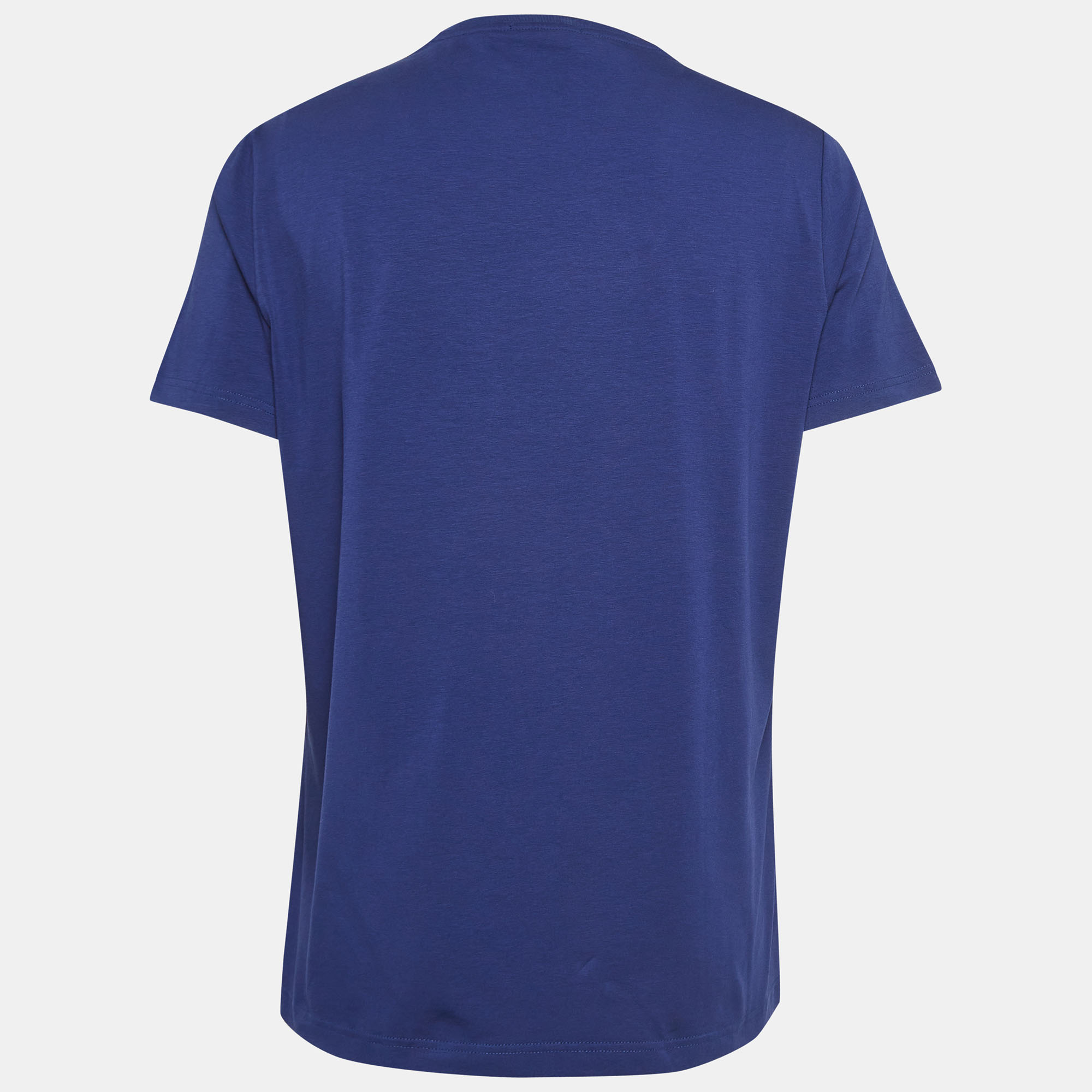 

Versace Jeans Blue Logo Printed Cotton Jersey Crew Neck T-Shirt