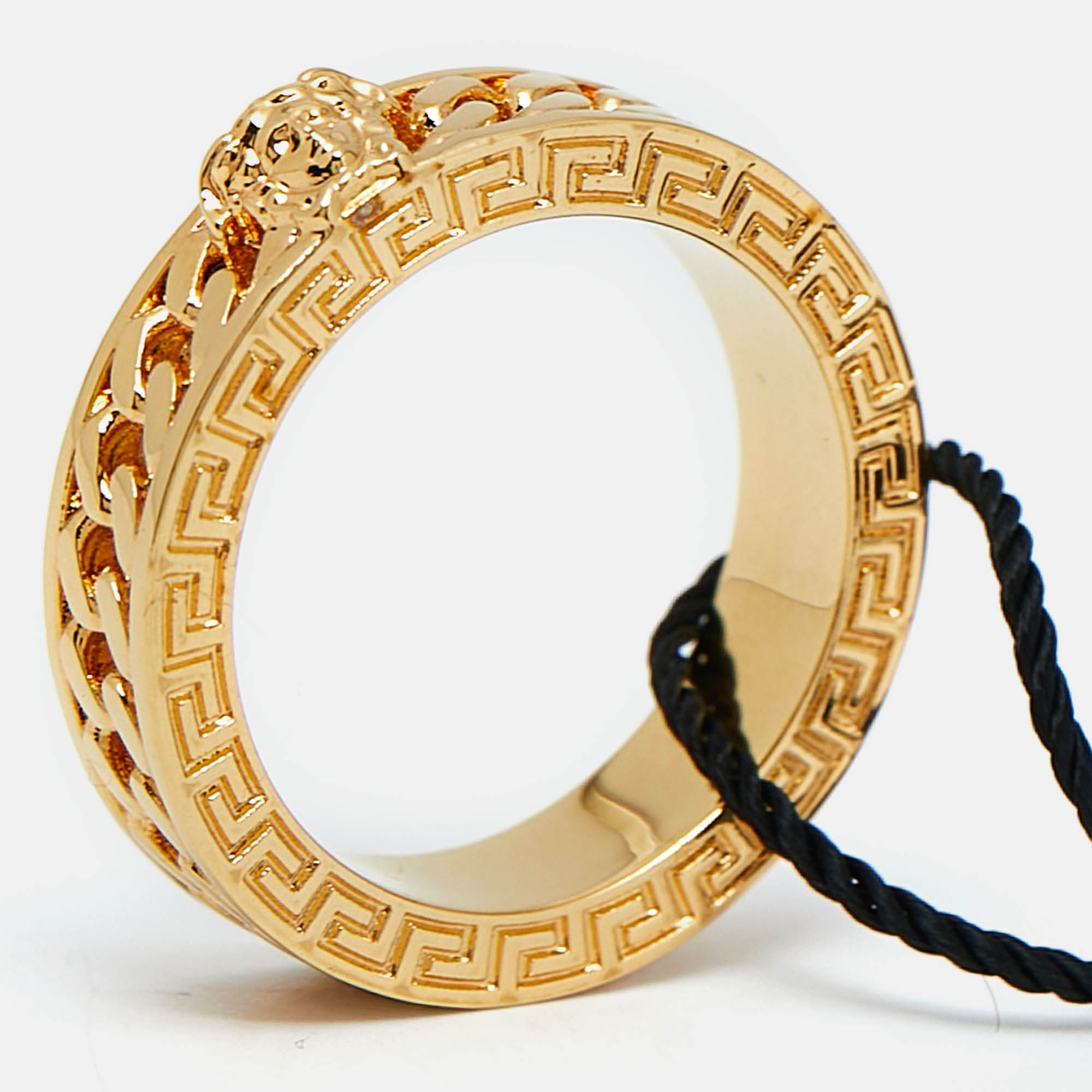 

Versace Medusa Head Chain Gold Tone Ring Size