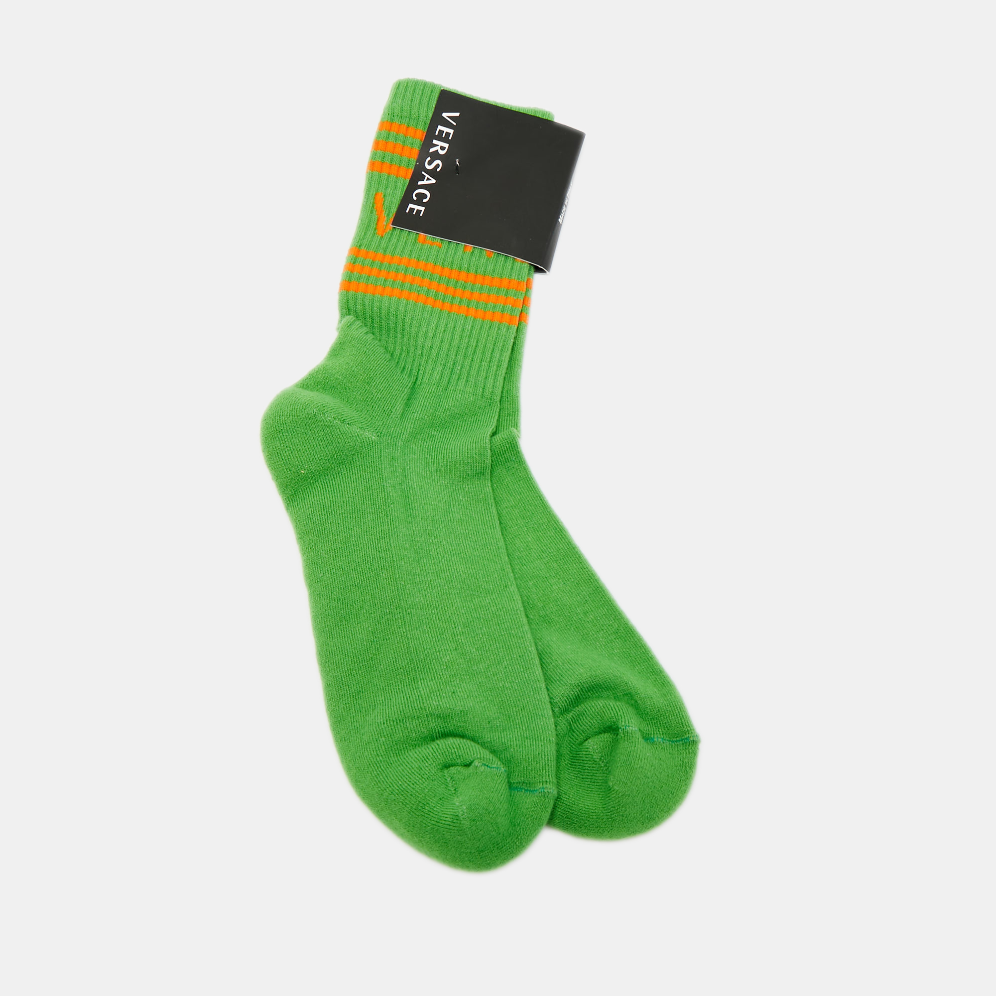 

versace Green Logo Stretch Cotton Socks S