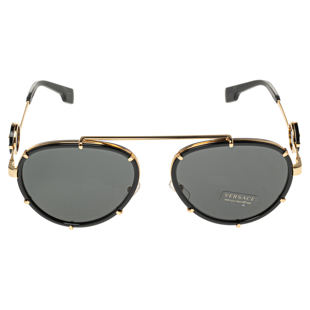 

Versace Black Vintage Icon Pilot Clip On Aviator Sunglasses