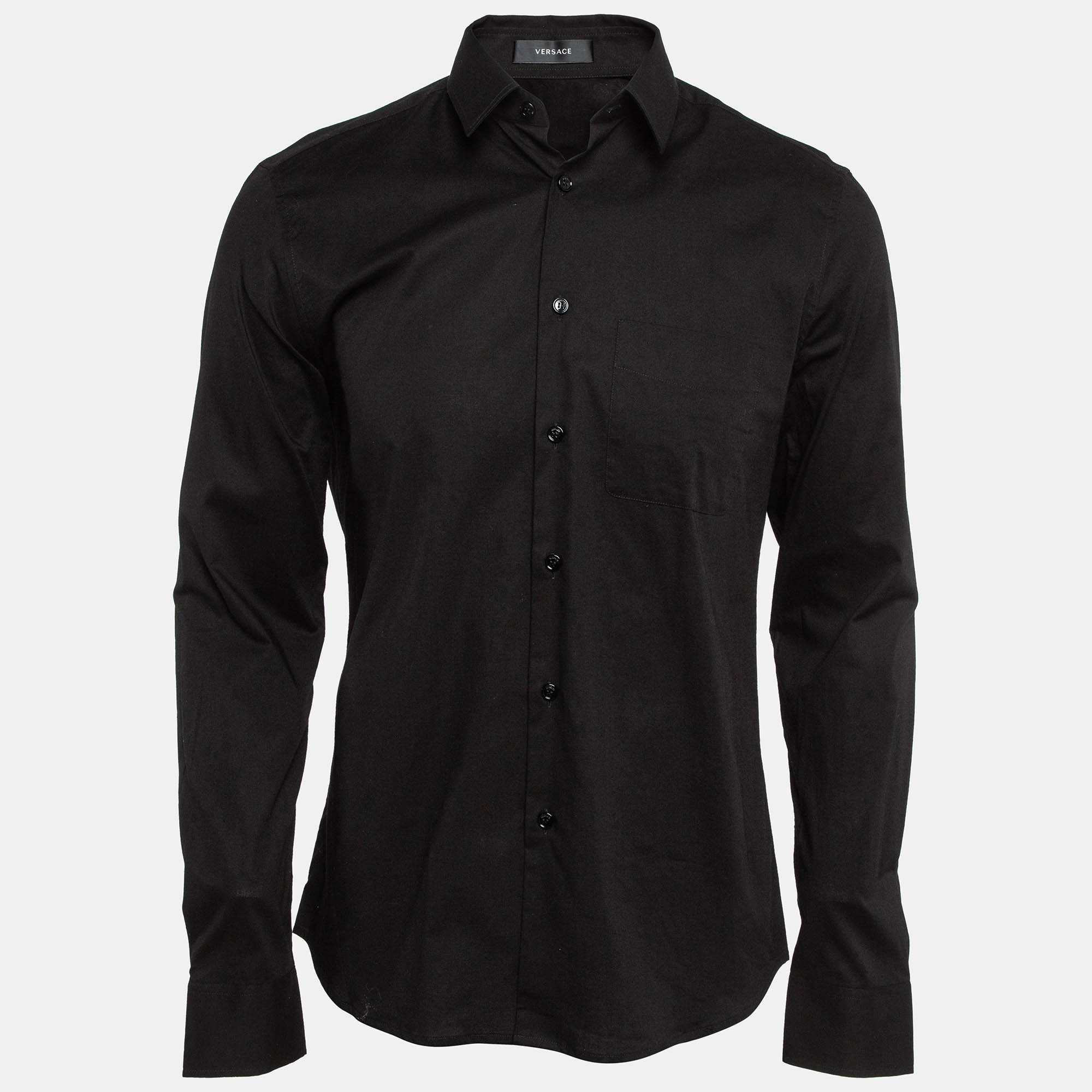 

Versace Black Poplin Button Front Shirt L