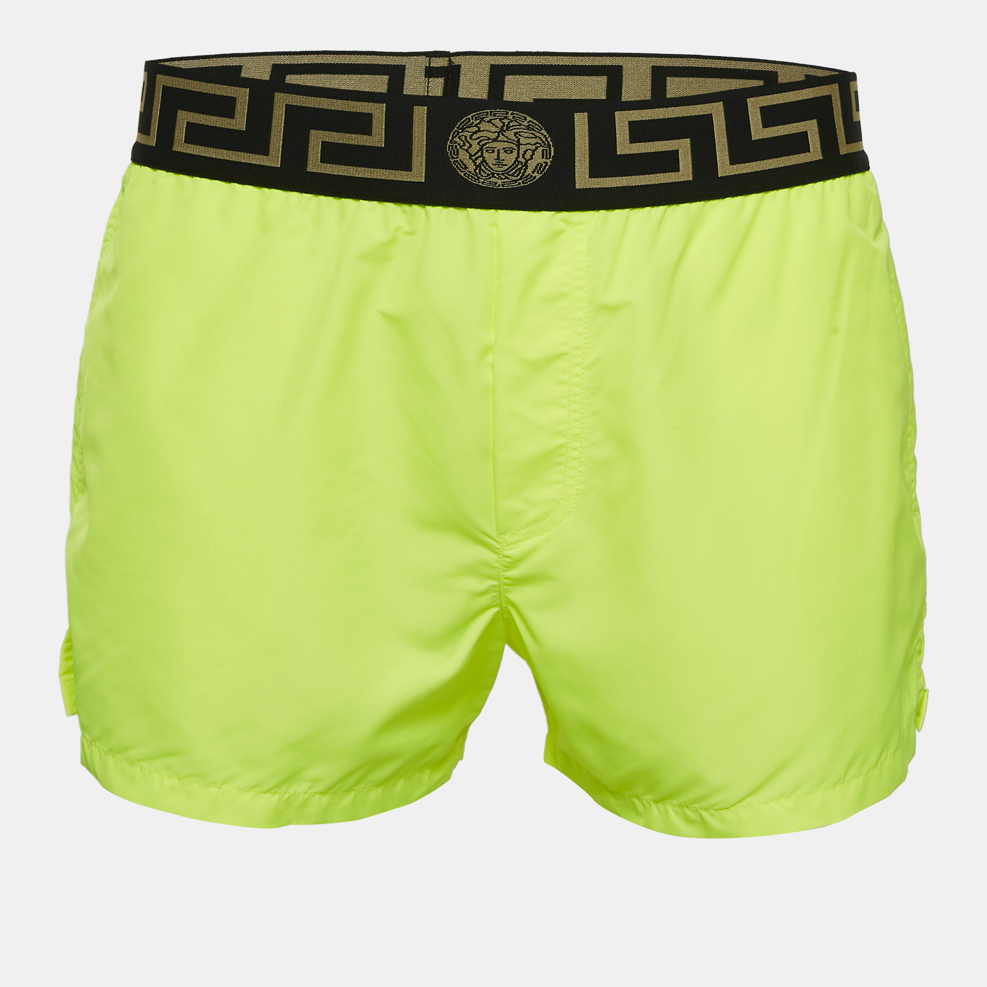 

Versace Neon Green Greca Border Swim Shorts M