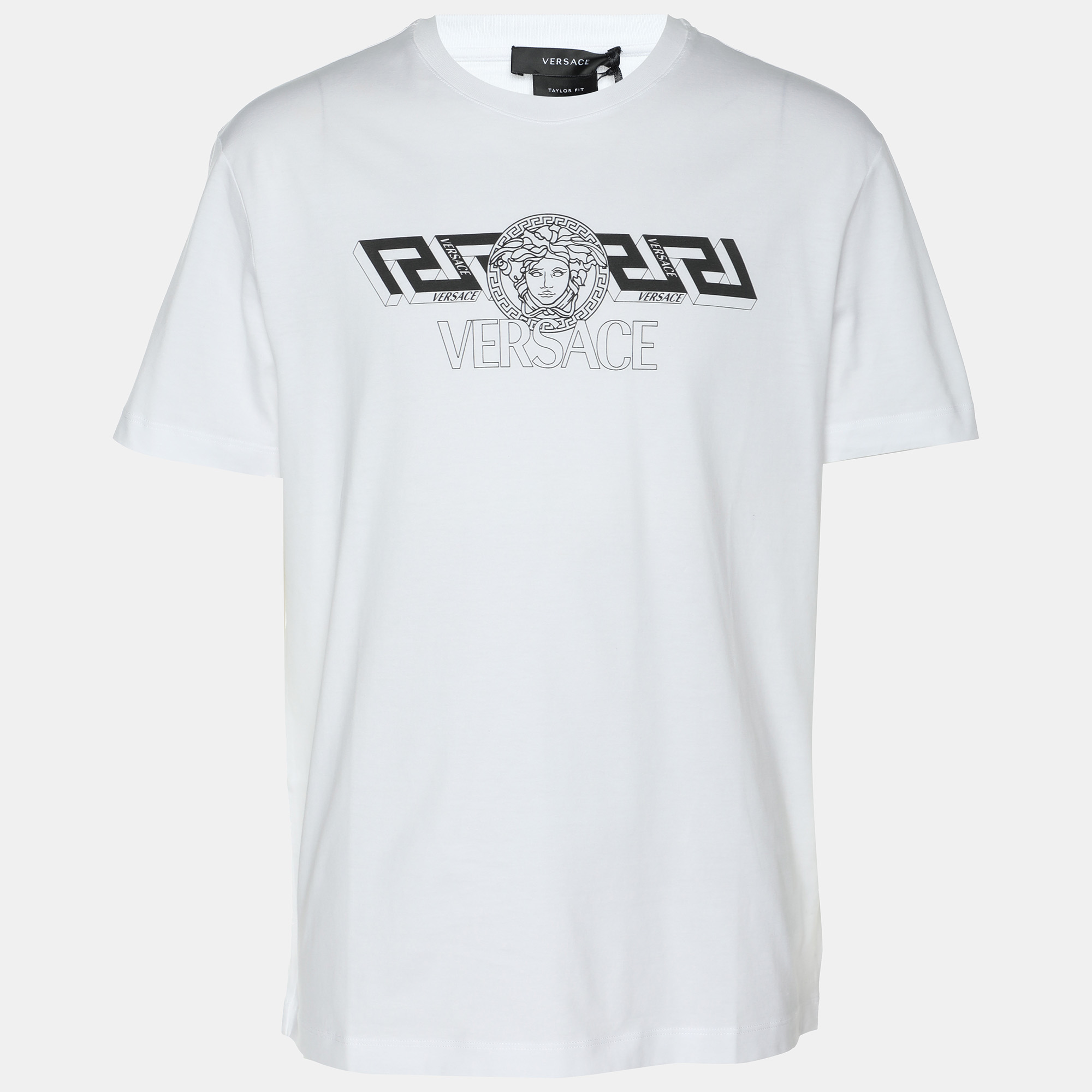 

Versace White Jersey Logo Print T-Shirt L