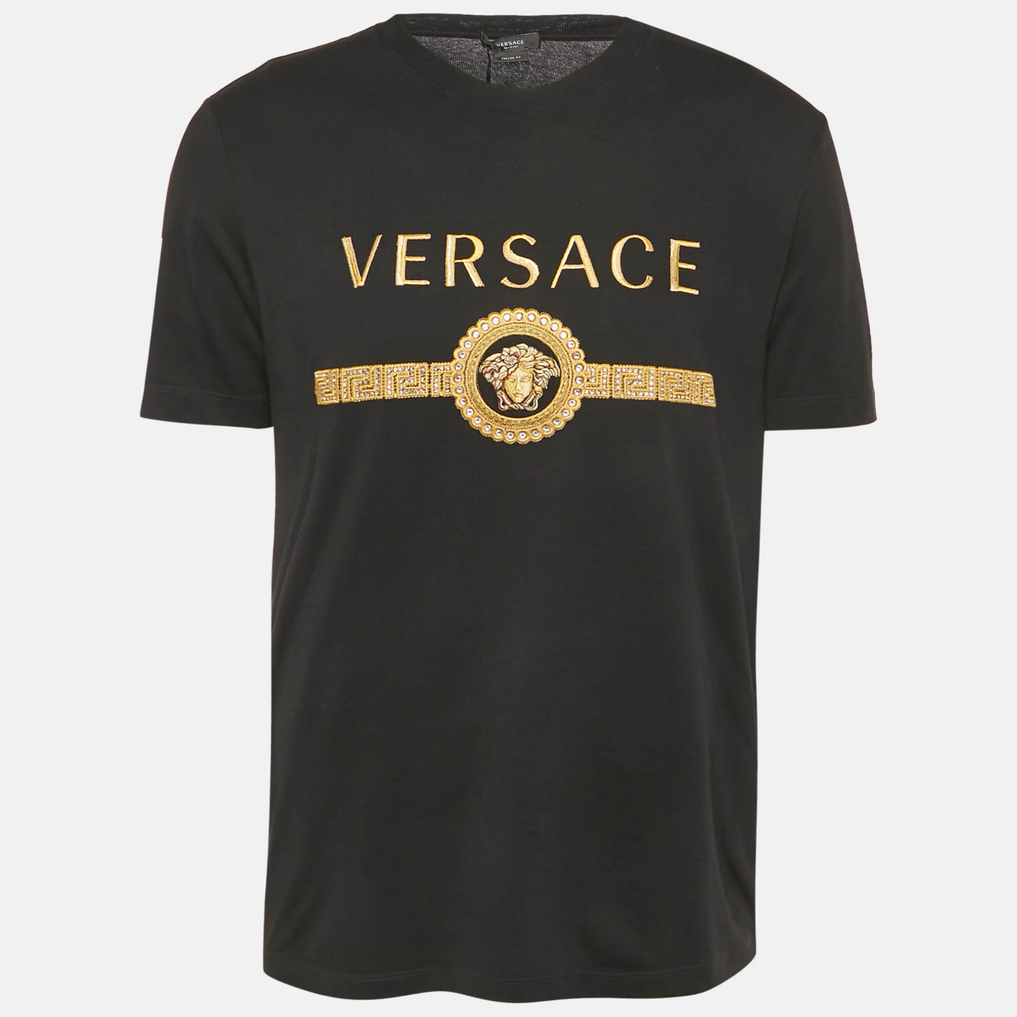 

Versace Black Medusa Embroidery Cotton Taylor Fit T-Shirt L