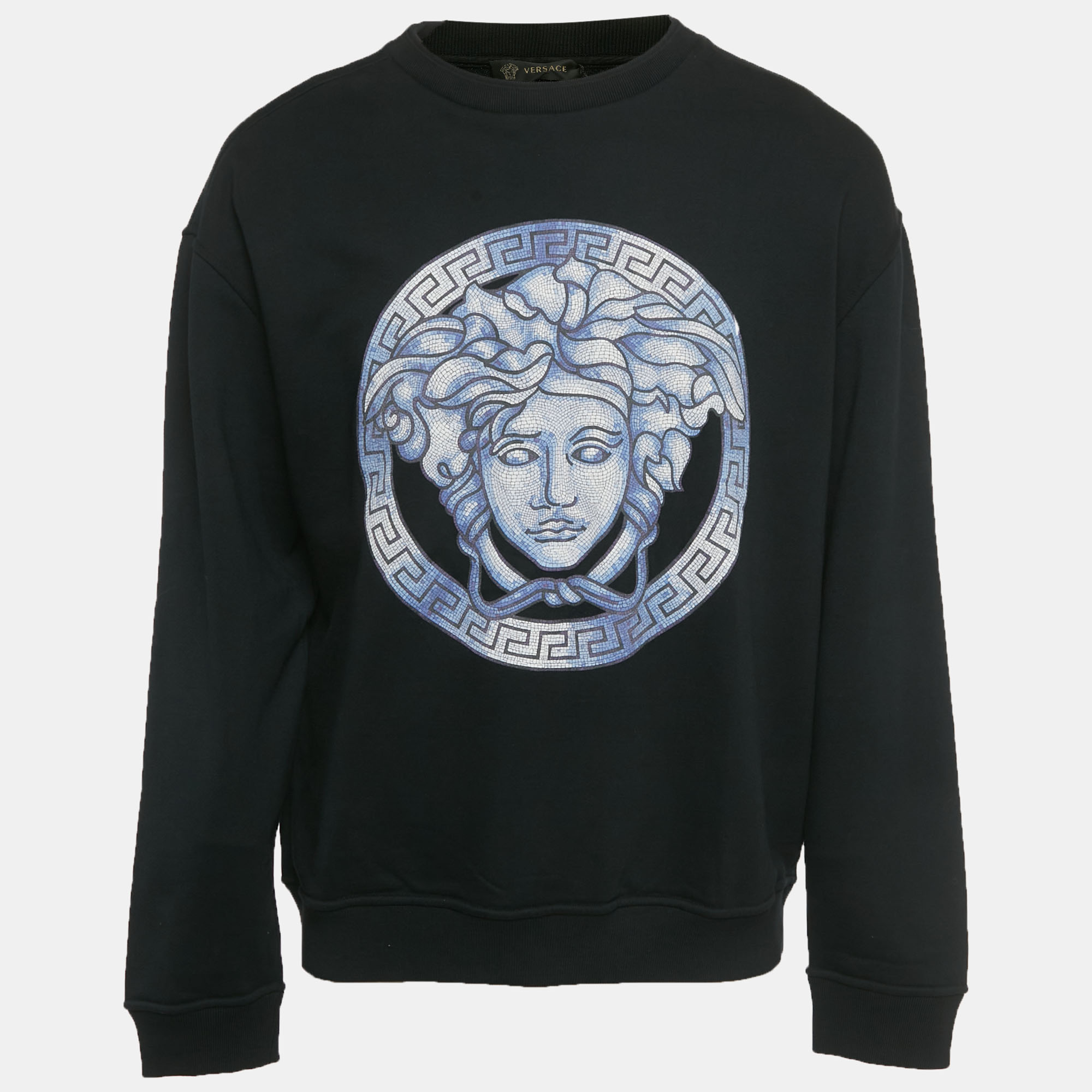 

Versace Black Medusa Head Printed Cotton Knit Pullover XXL