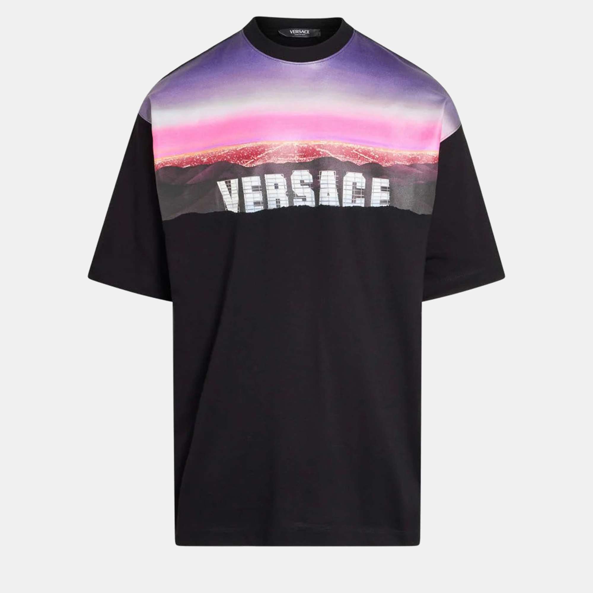 

Versace Graphic-Print Oversized Black Cotton Tshirt
