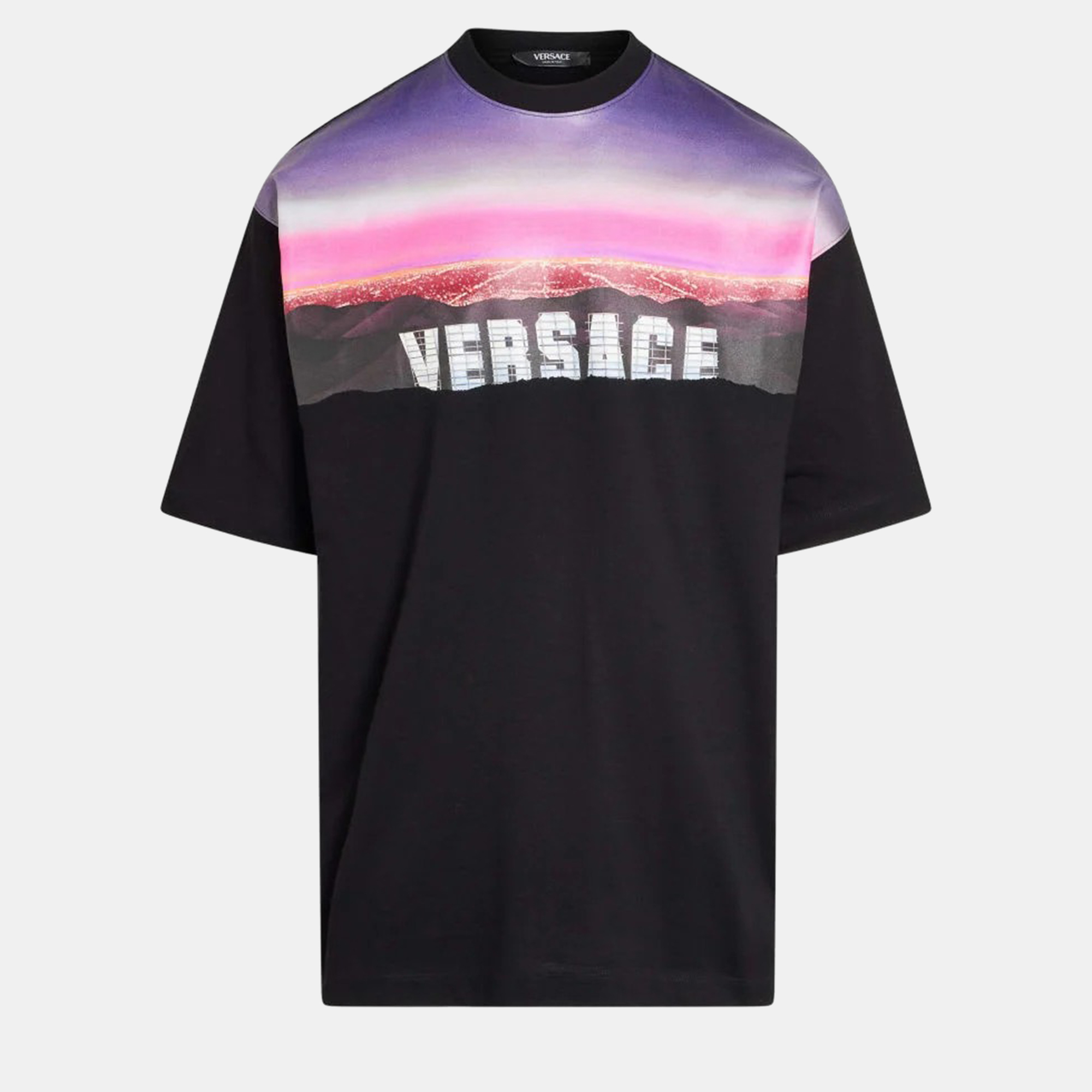 

Versace Graphic-Print Oversized Black Cotton Tshirt