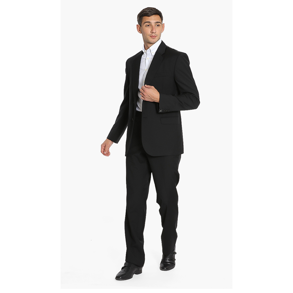 

Versace Black Solid Double Buttoned Suit  (IT 54