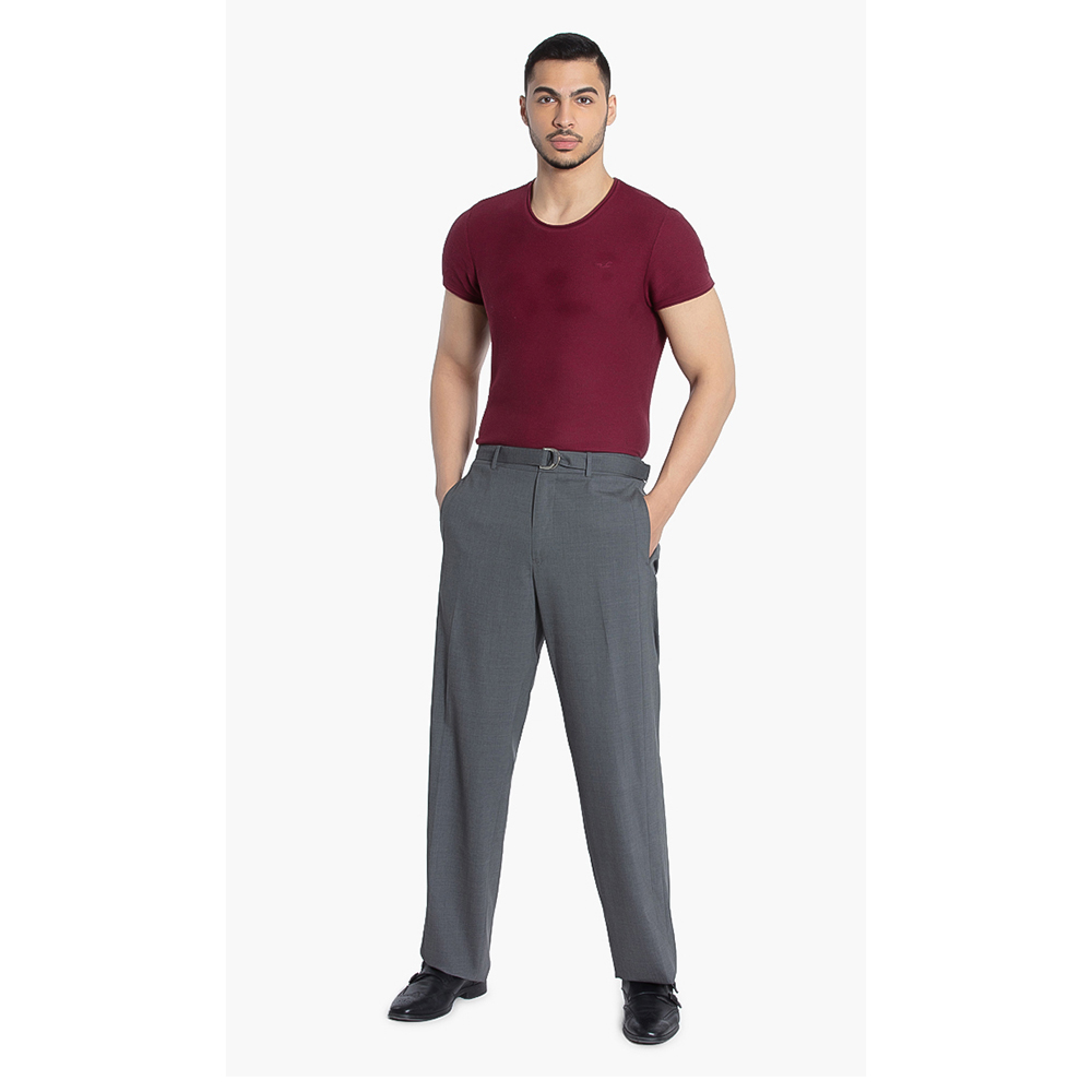 

Versace Grey Gianni Belted Loose Fit Trousers  (48