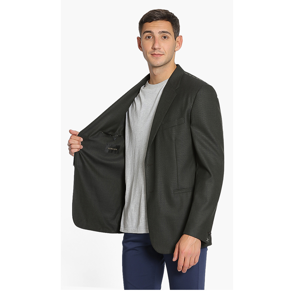 

Versace Grey Jacquard Double Buttoned Jacket  (IT 50