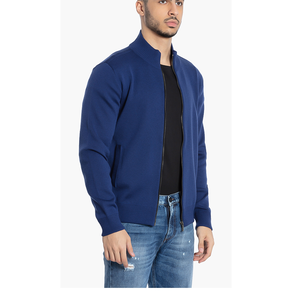 

Versace Blue Knitted Zipped Sweater  (IT 48