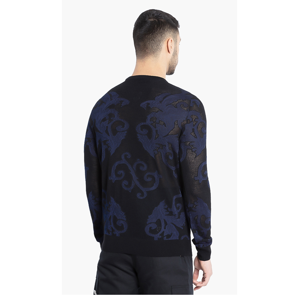 

Versace Blue Gianni Printed Sweater  (IT 54