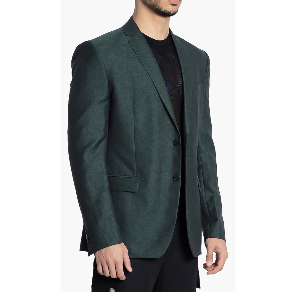 

Versace Green Single-Breasted Suit Jacket  (IT 46