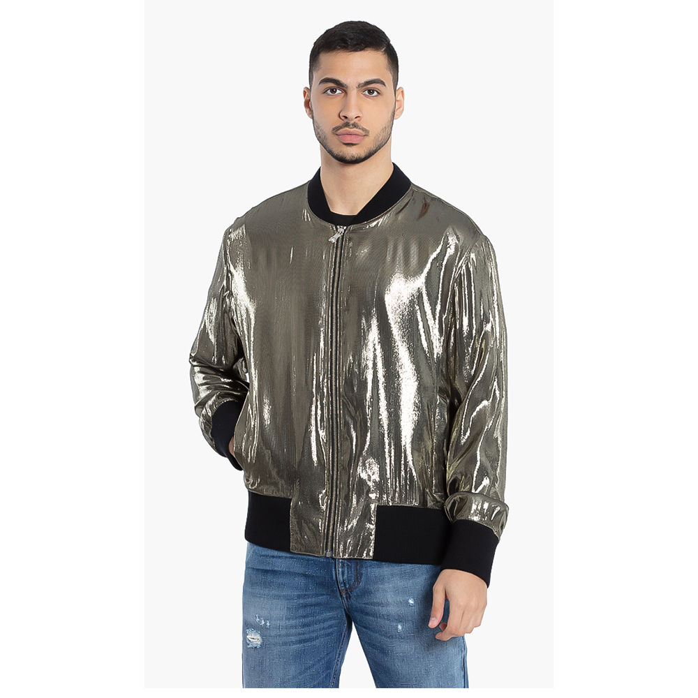 versace bomber jacket gold