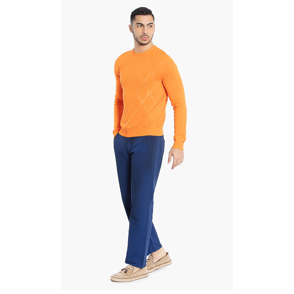 Pre Owned Versace Orange Versus Gianni Crew Neck Sweater XS (IT 44)