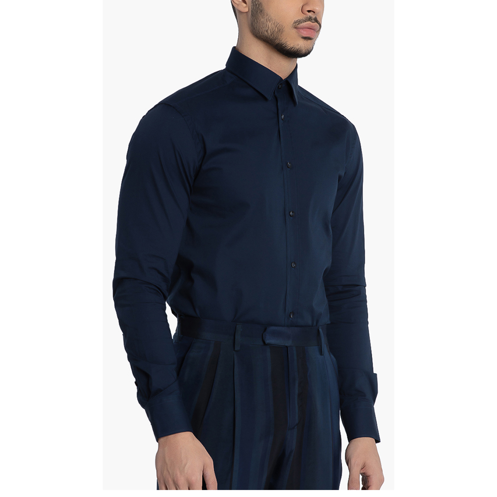 

Versace Blue Gianni Long Sleeves Trend Shirt  (IT 40