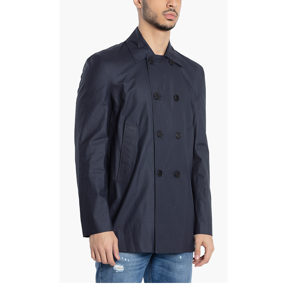 

Versace Blue Gianni Double-Breasted Coat 3XL (IT 56)