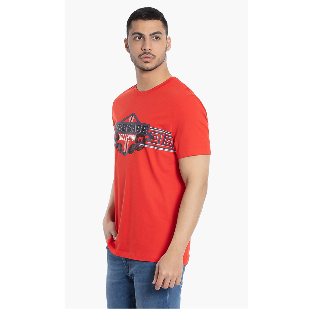 

Versace Red Logo Graphic Print T-Shirt