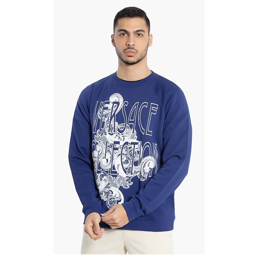 

Versace Blue Logo Cotton Sweatshirt