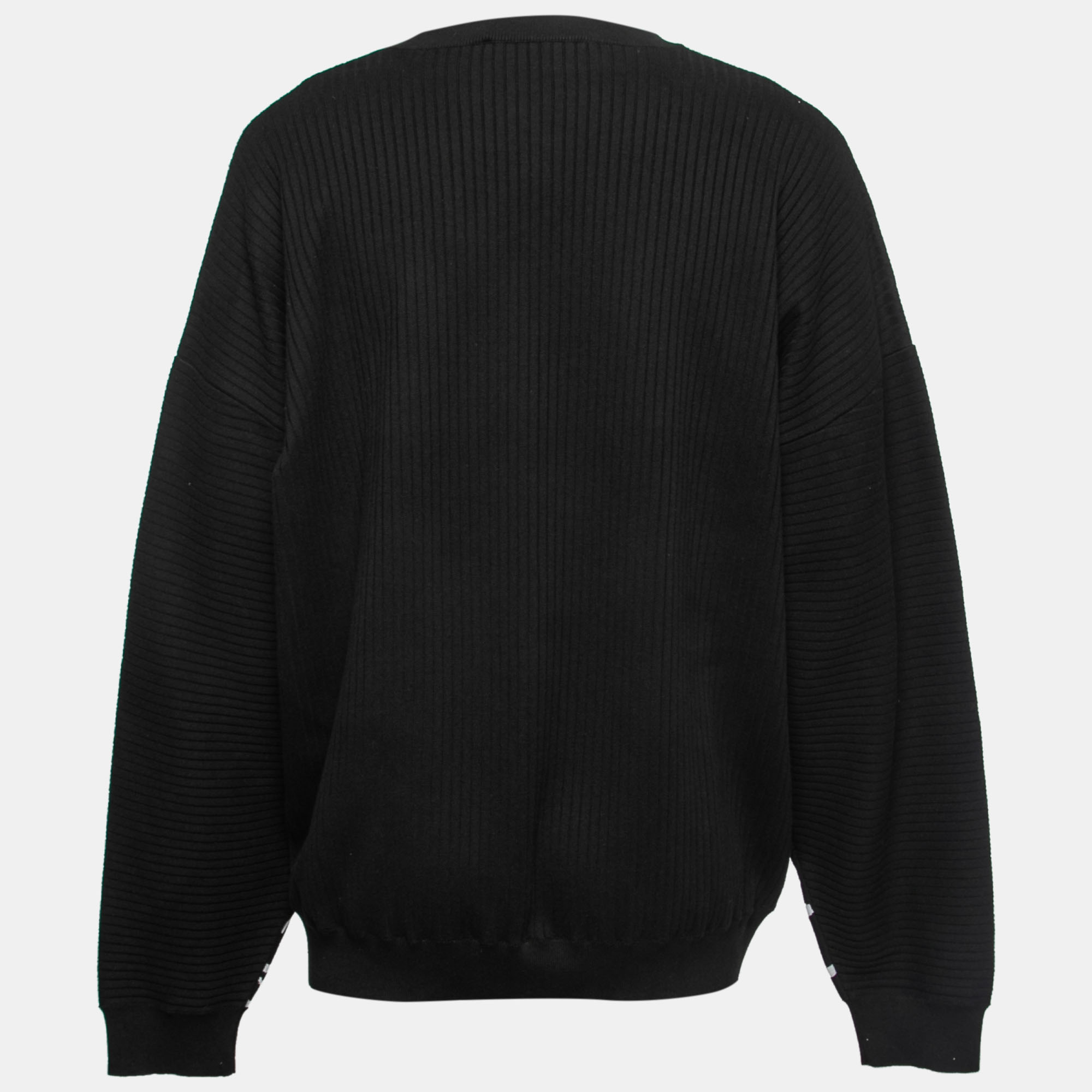 

Versace Black Ribbed Cotton Logo Sweater