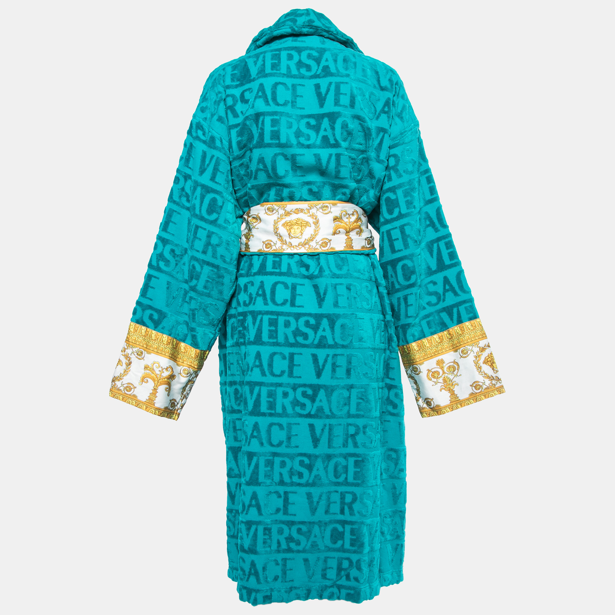 

Versace Home Green Logo Terry Belted Bathrobe