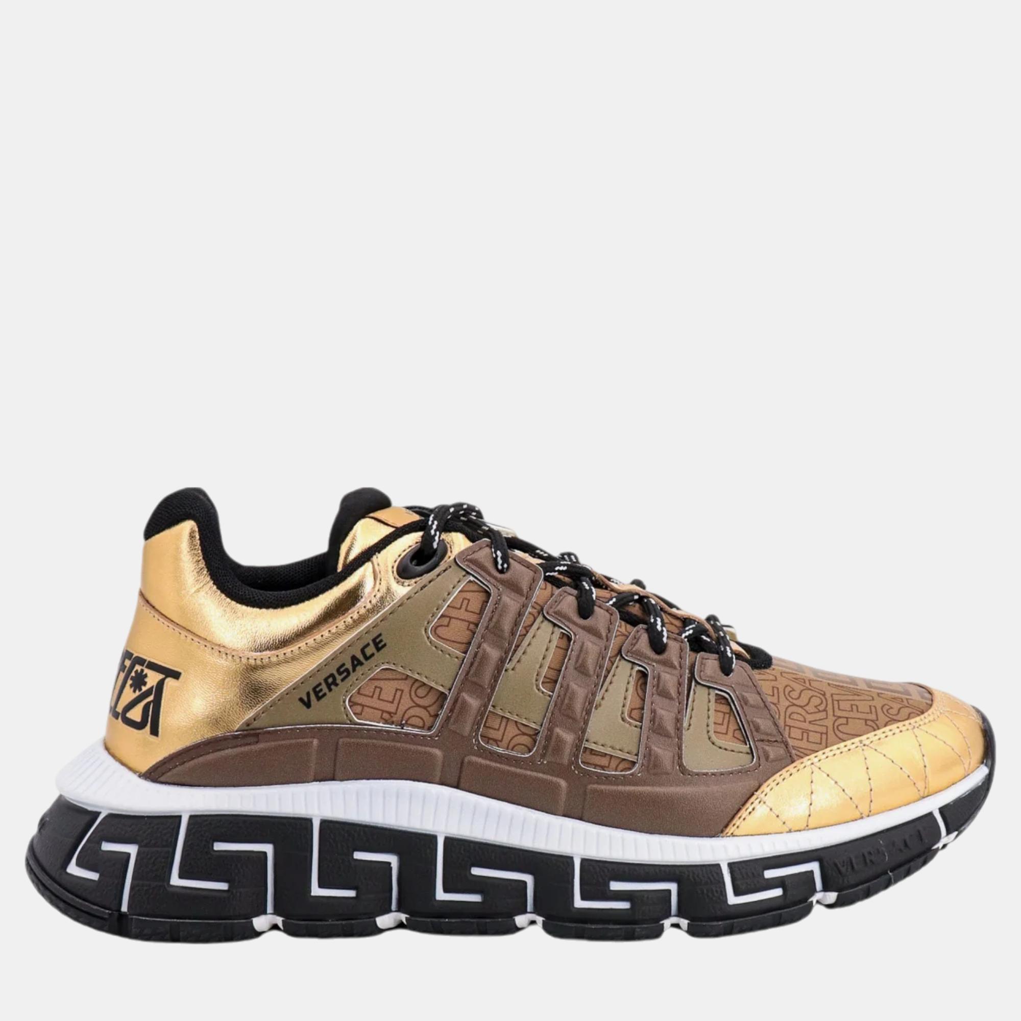 

Versace Brown Nylon And Leather Sneakers EU