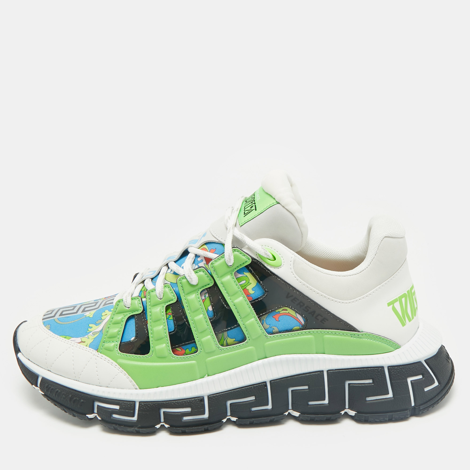

Versace Multicolor Leather and Canvas Trigreca Sneakers Size