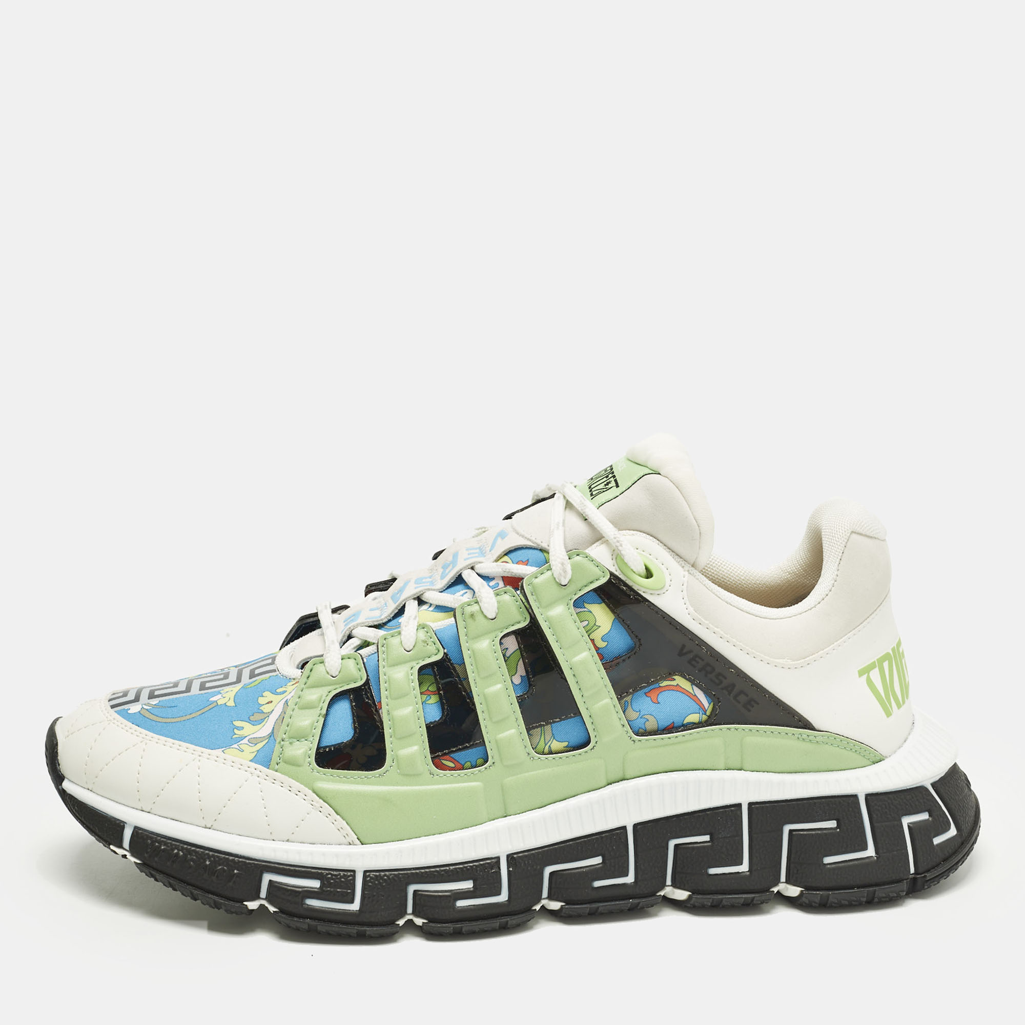 

Versace Trigreca Size  Multicolor Canvas and Leather Low Top Sneakers