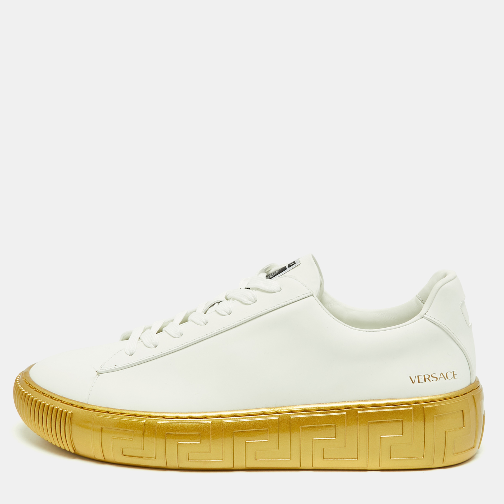 

Versace Greca Size  White/Gold Leather Low Top Sneakers