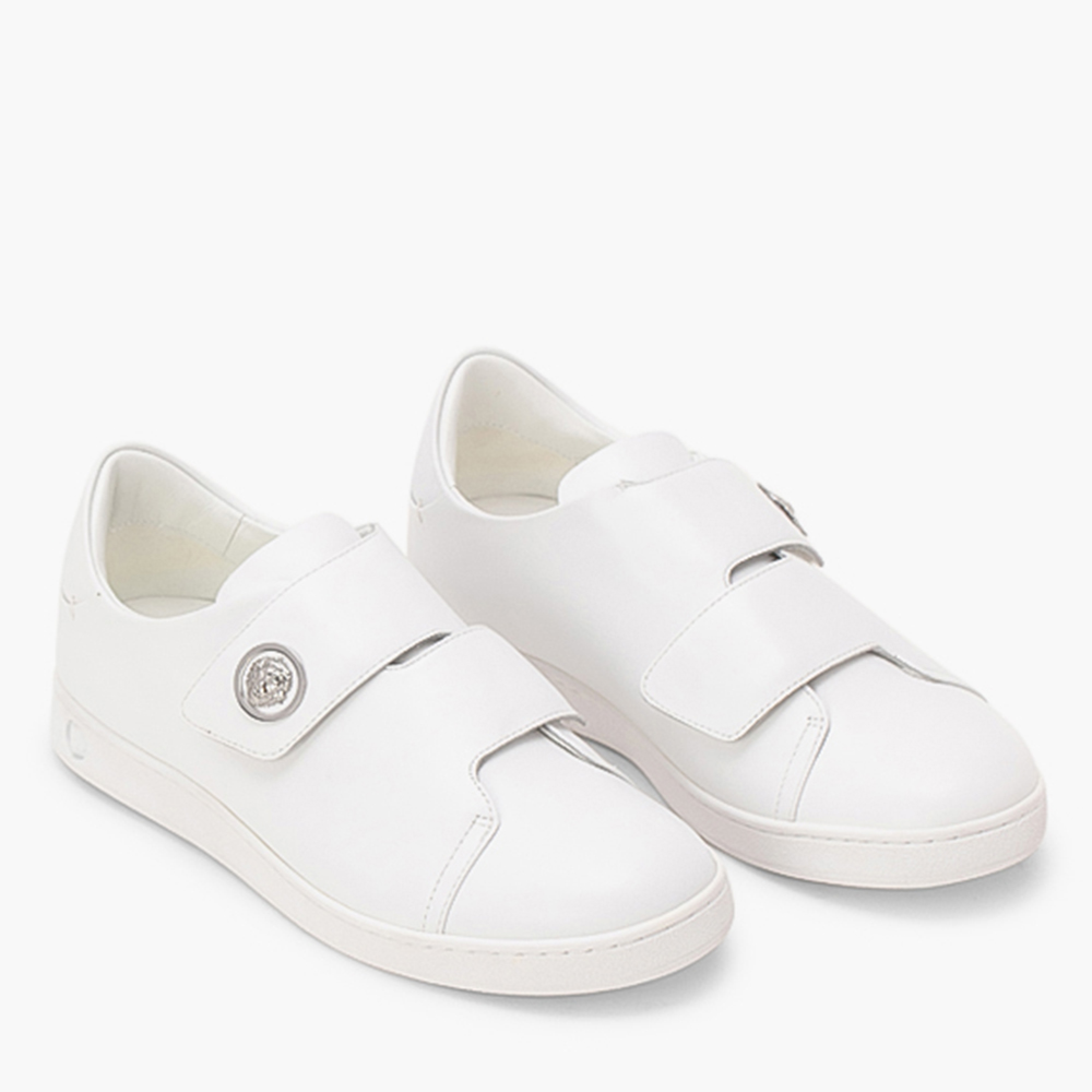 

Versace White Leather Velcro Fastening Sneakers Size EU