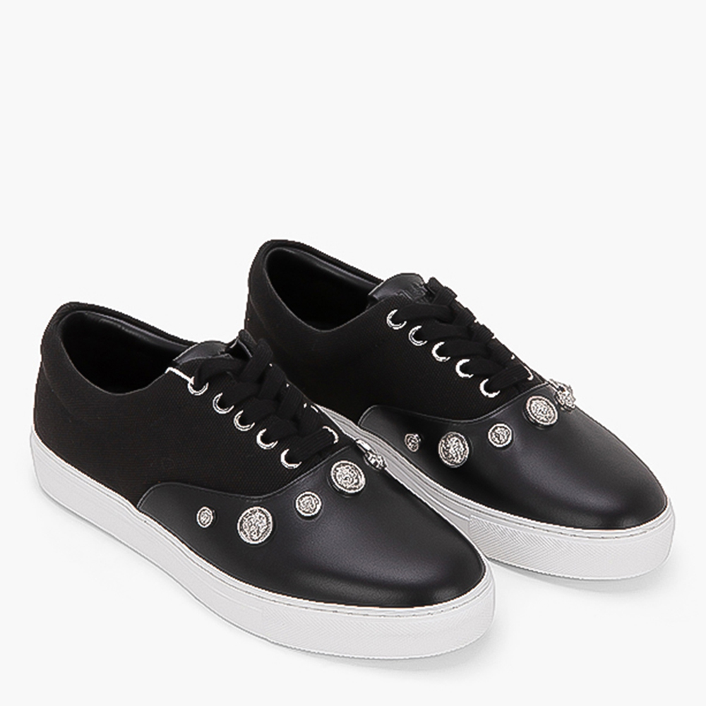 

Versace Black Textile/Leather Sneakers Size EU
