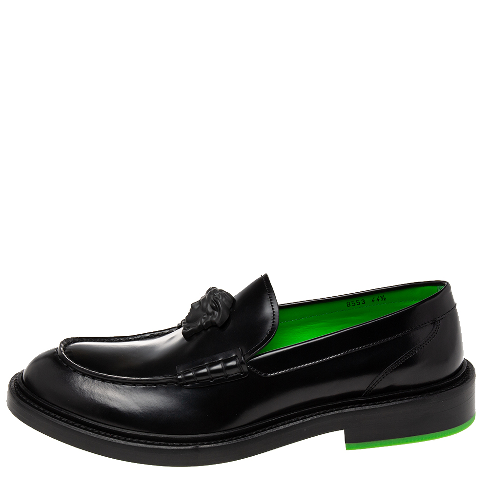 

Versace Black Leather Medusa Loafers Size