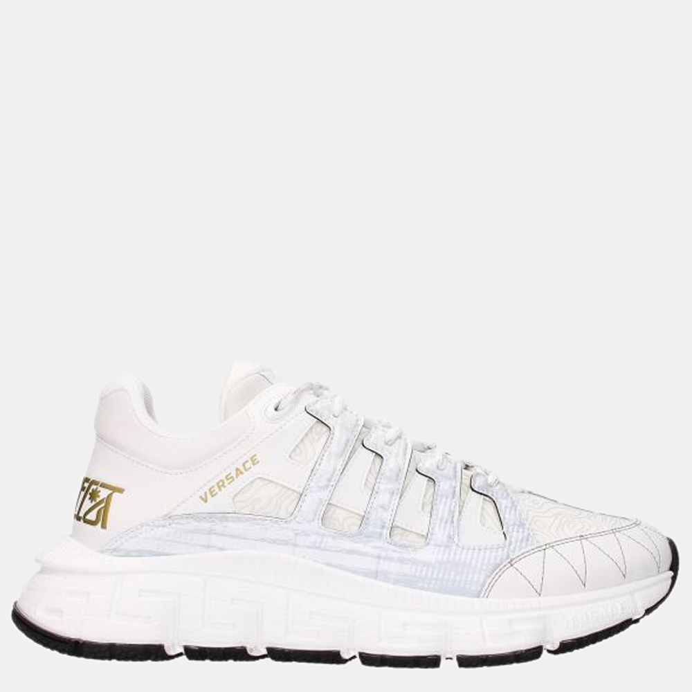 

Versace White Leather Trigreca Sneakers Size US 10 EU