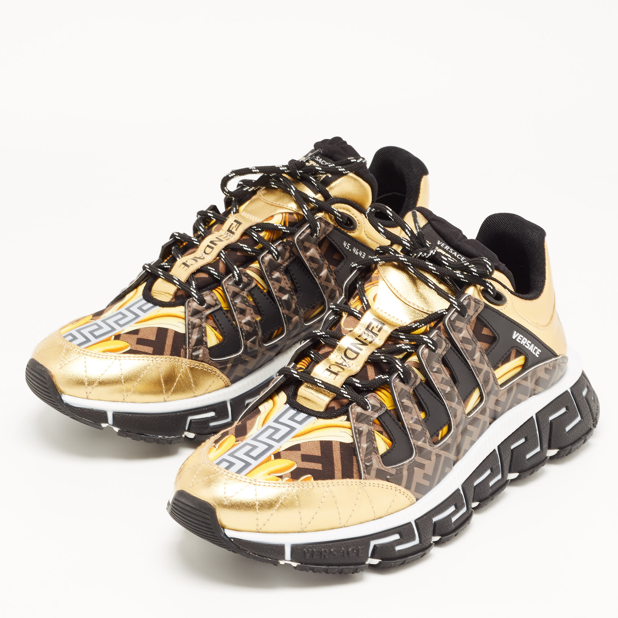 

Fendi x Versace Multicolor Leather Low Top Trainers Sneakers Size