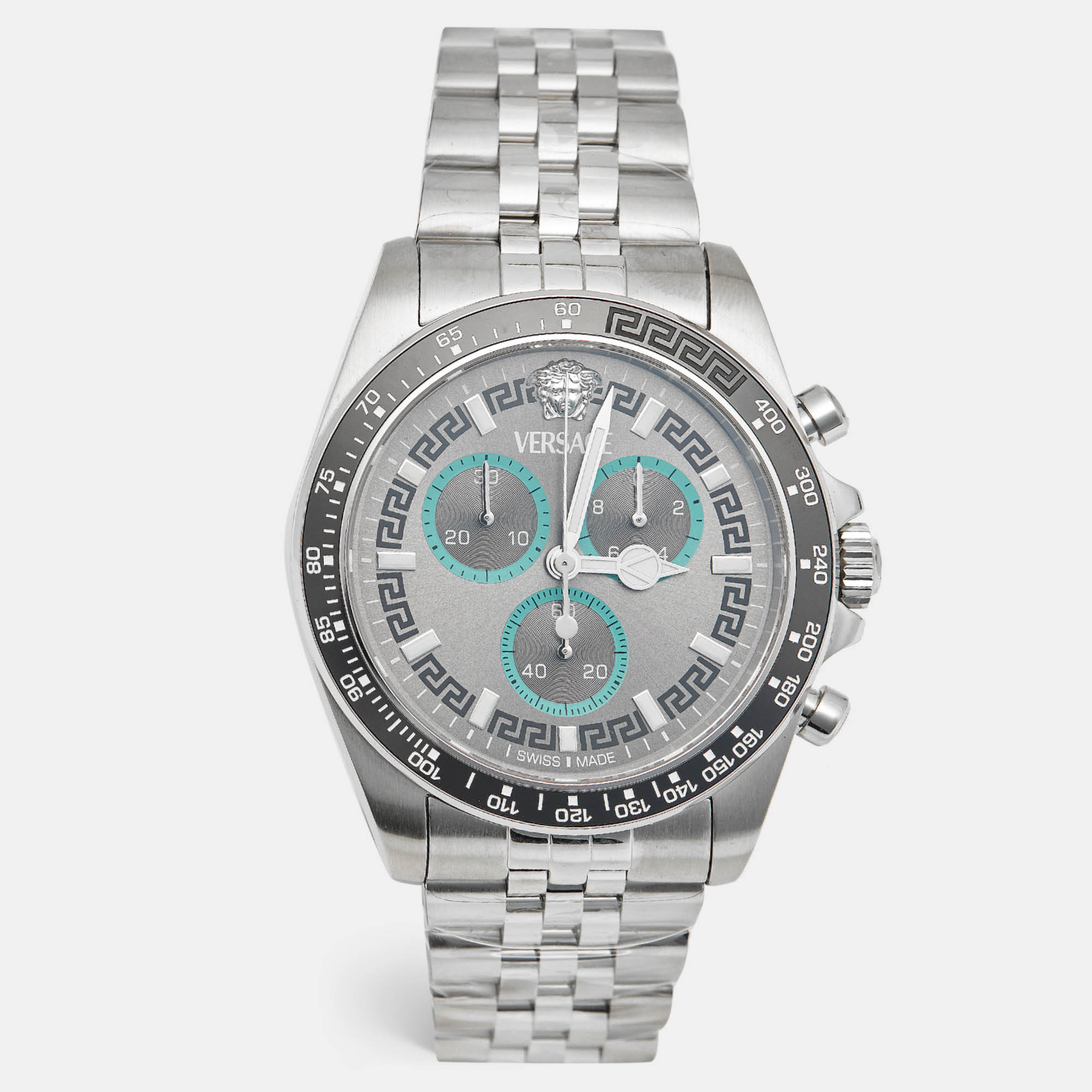 Versace Greca VE0H00325 Grey Dial Stainless Steel Men's Wristwatch 43 mm
