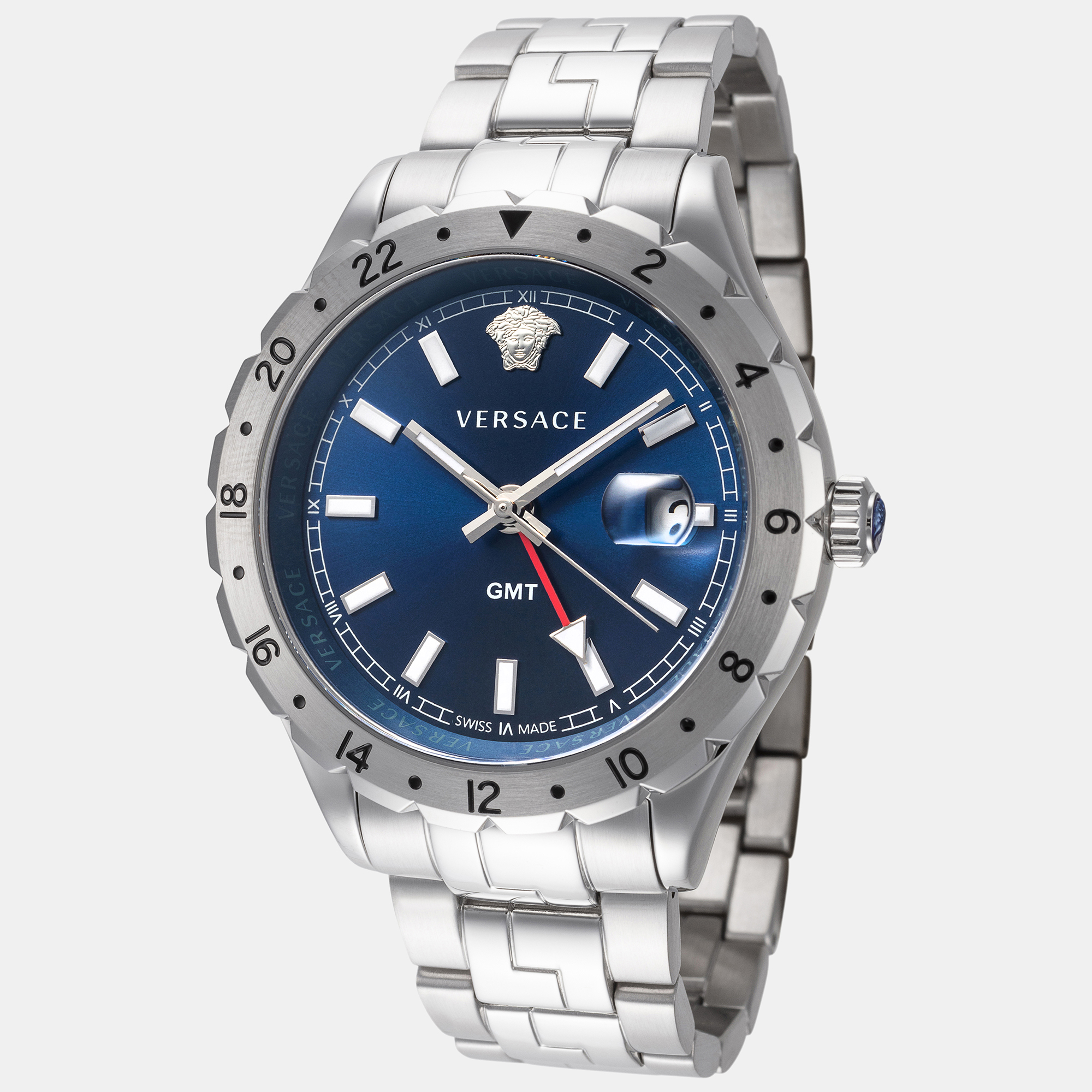 Pre-owned Versace Men's Hellenyium 42mm Quartz Watch V11010015 In Blue