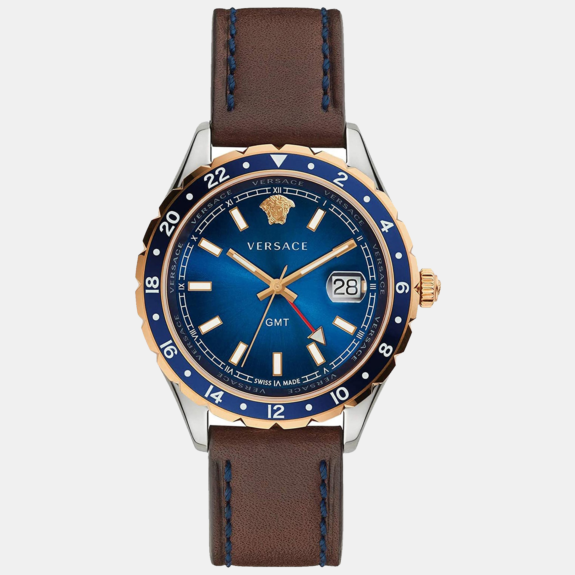 Pre-owned Versace Men's Hellenyium 42mm Quartz Watch V11080017 In Blue