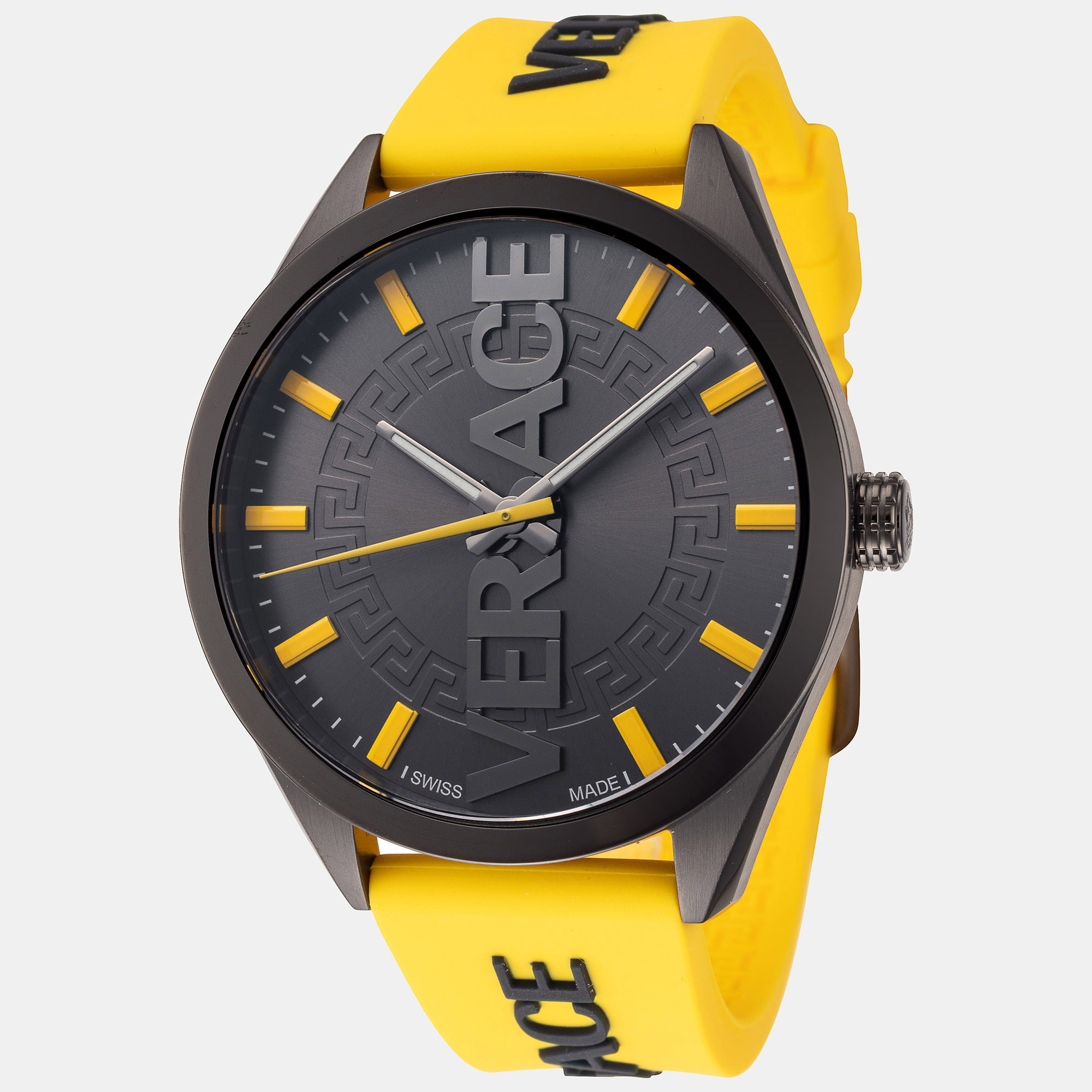 Pre-owned Versace Men's Ve3h00222 V-vertical 42mm Quartz Watch In Black