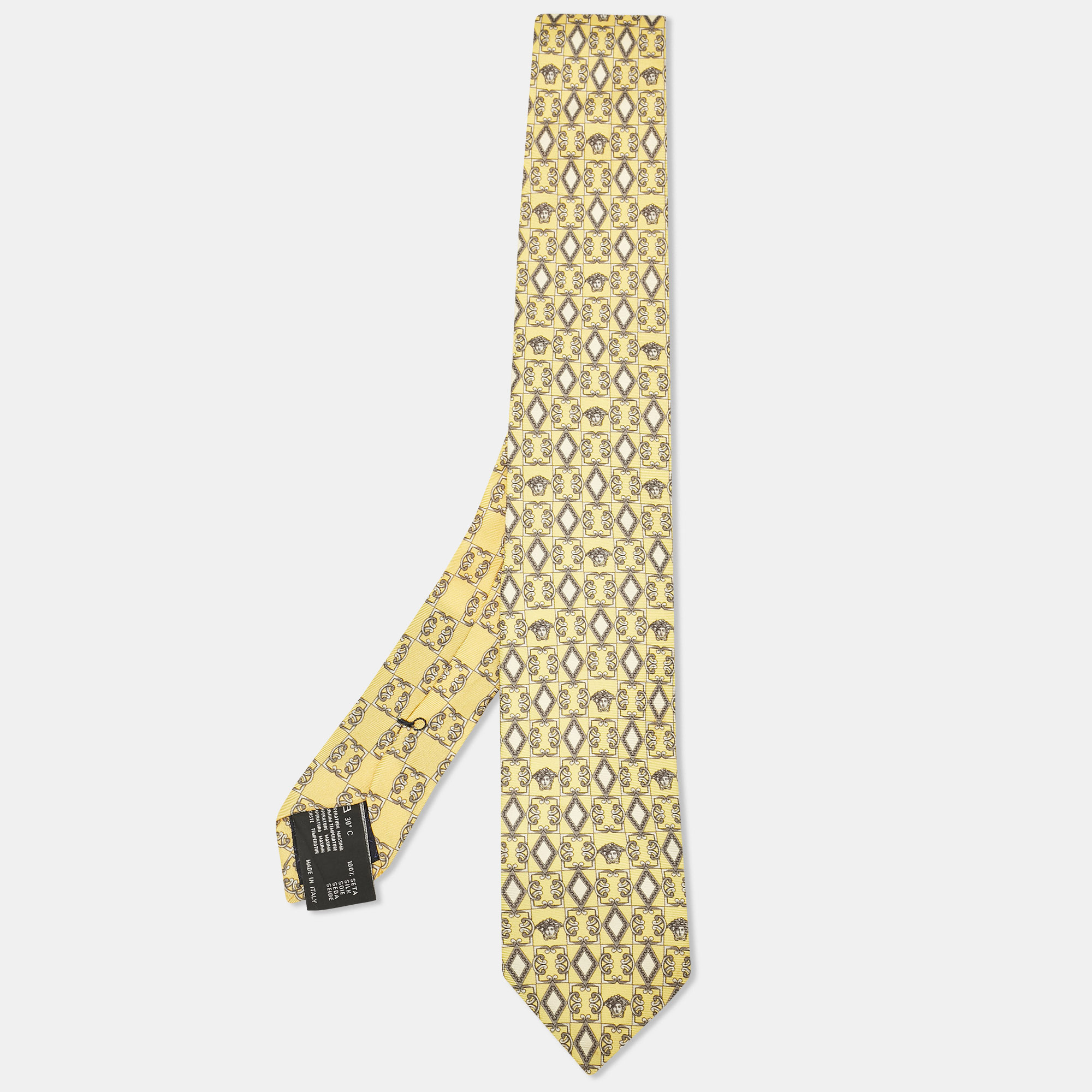 

Versace Yellow Printed Silk Tie